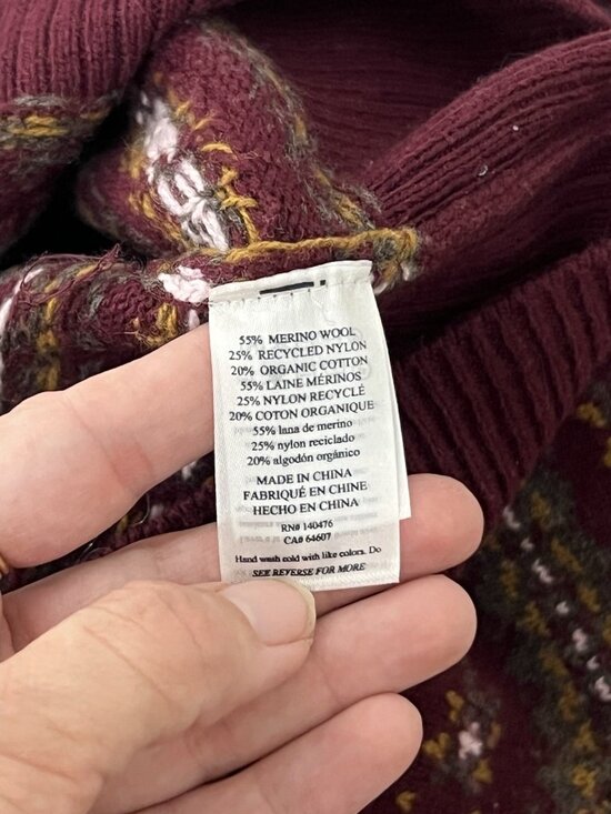 FAHERTY Women’s Highland Fair Isle Sweater Merino Wool Blend Size Small - Picture 12 of 15